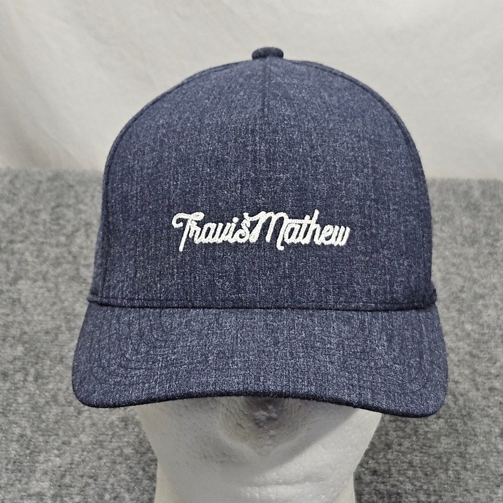 TravisMathew Golf Hat Navy Script Logo Snapback Golf Country Club Athleisure
